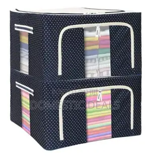 2pcs Foldable Fabric Clothes Storage Boxes