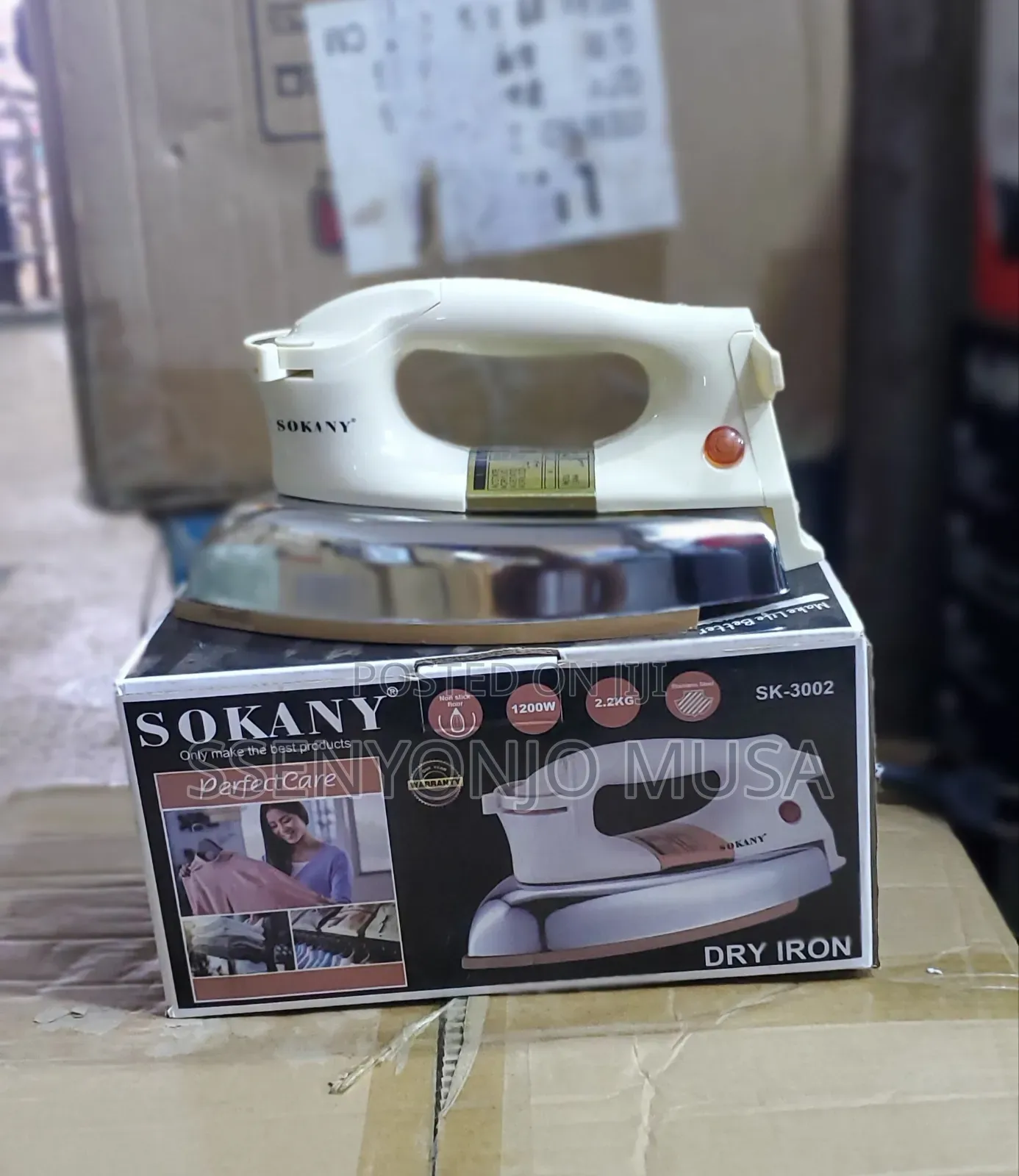 Sokany Heavy Duty Iron Box Sk-3002 | 1200w, Dry,Professional