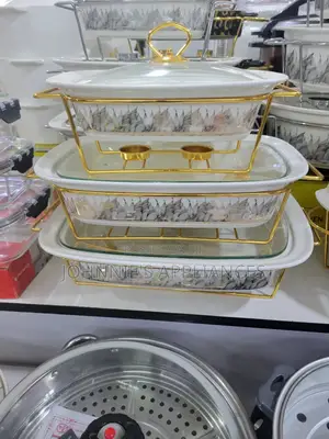 Ceramic High Quality Gold Food Warmer Dishes 3pics