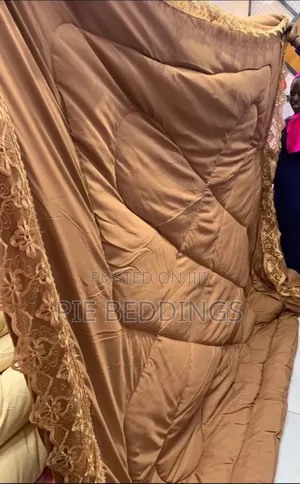 New Coffee Brown Lace Bedcover