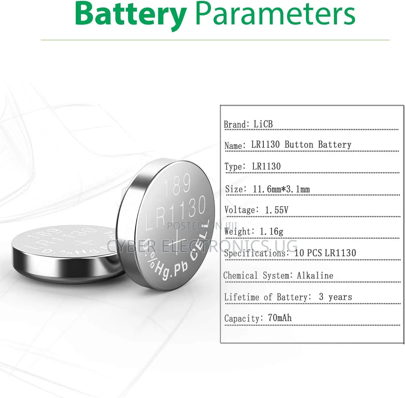3v Lr1130 Ag 10 Battery Alkaline Cell Batteries