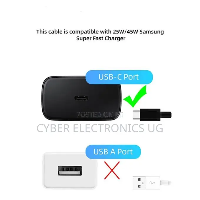 45w Super Fast Charging Samsung Charger Type C
