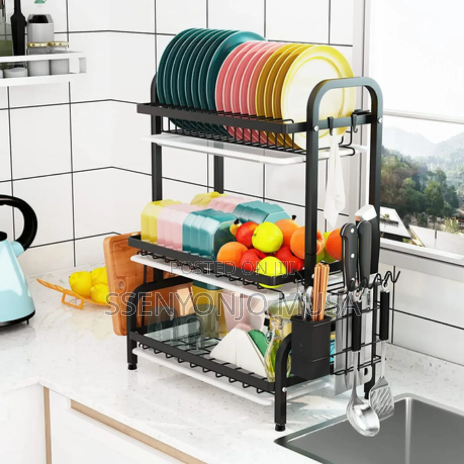 Multifunctional Kitchen Utensil Holder |3-Leveldish Drainer