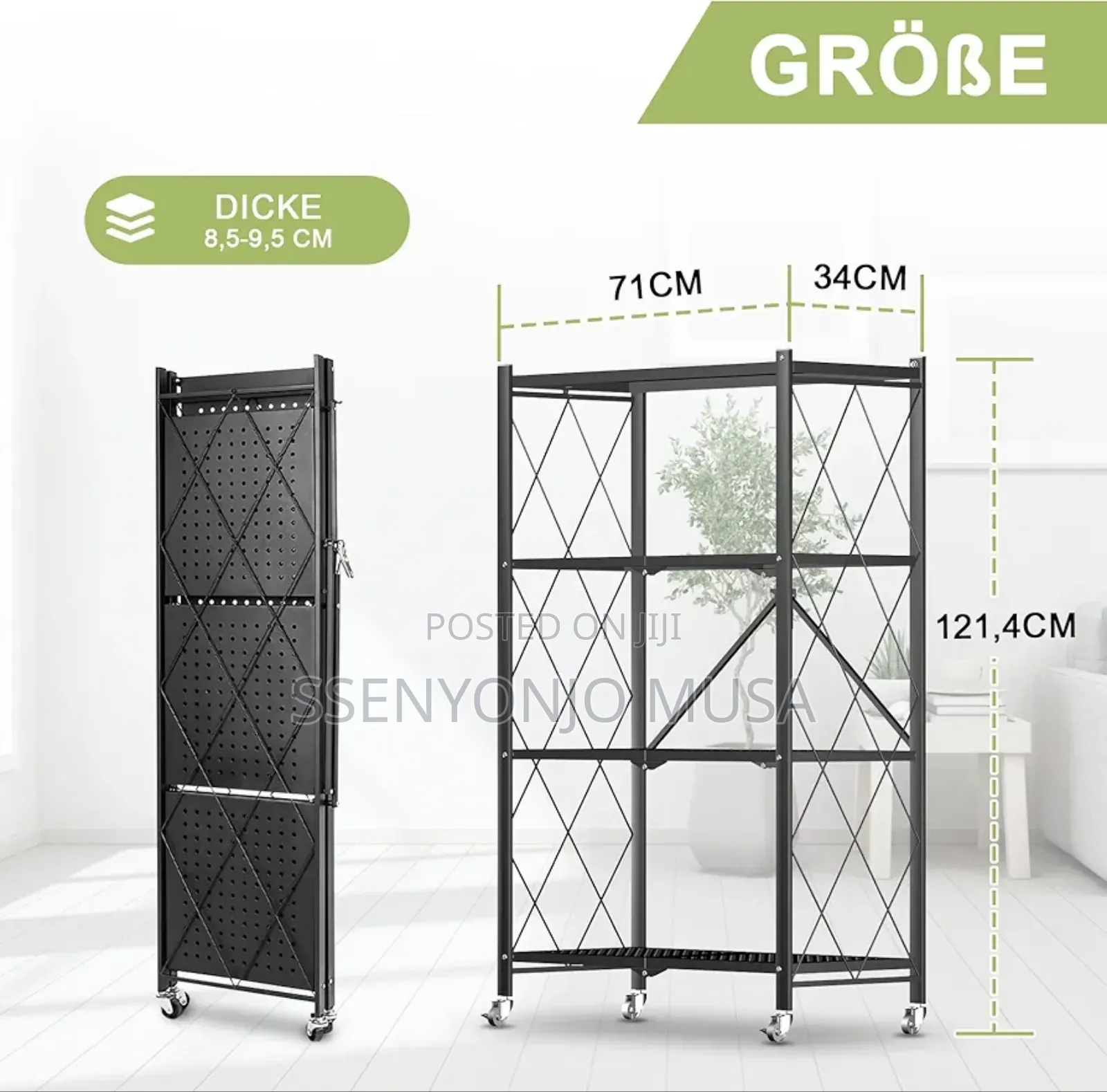 Homemiyn Folding Shelf With Wheels | 4/5 Levels, Heavyduty.