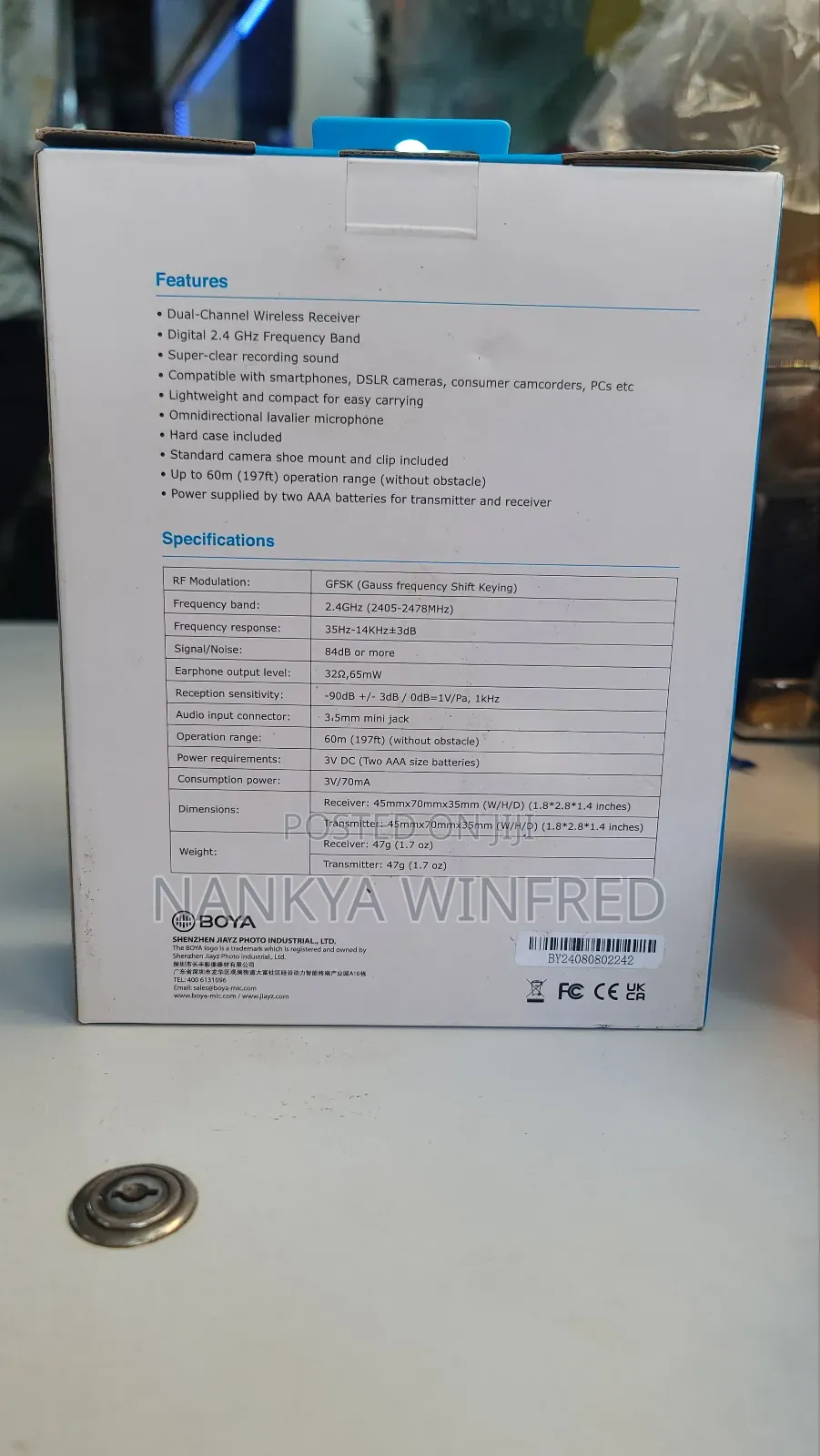 By-Mw4 Pro- Boya Wireless Microphone
