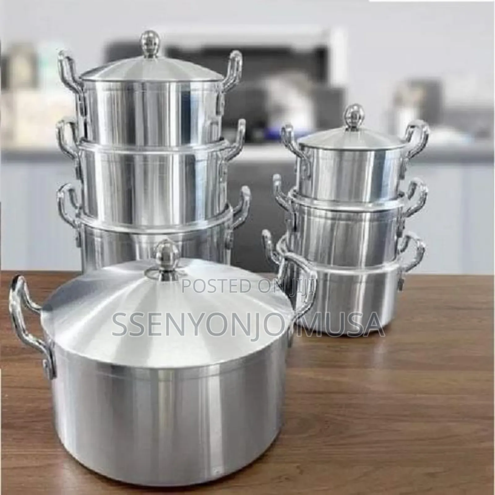 7pcs Aluminium Cooking Saucepans Serving Dishes|Silver