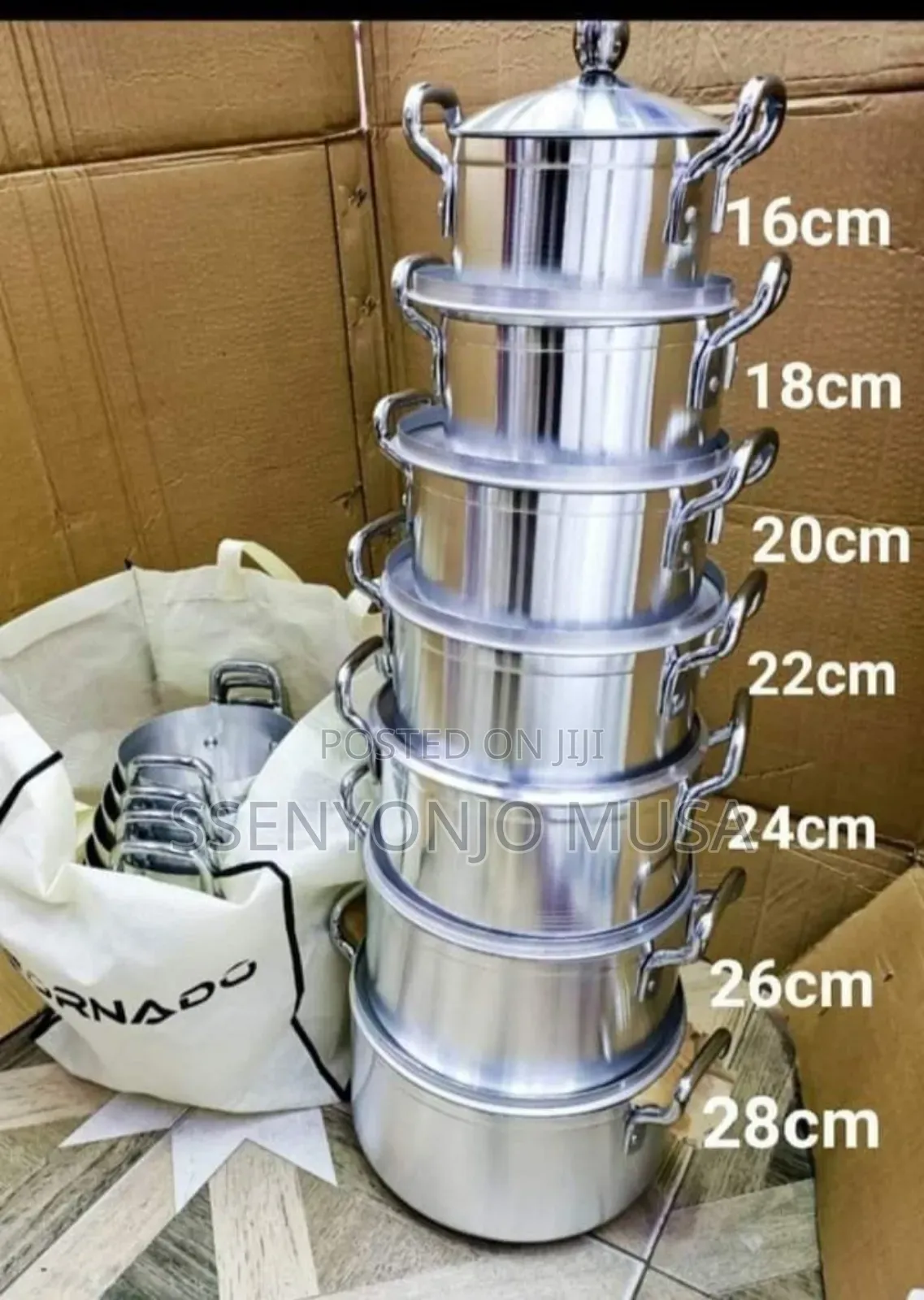 7pcs Aluminium Cooking Saucepans Serving Dishes|Silver