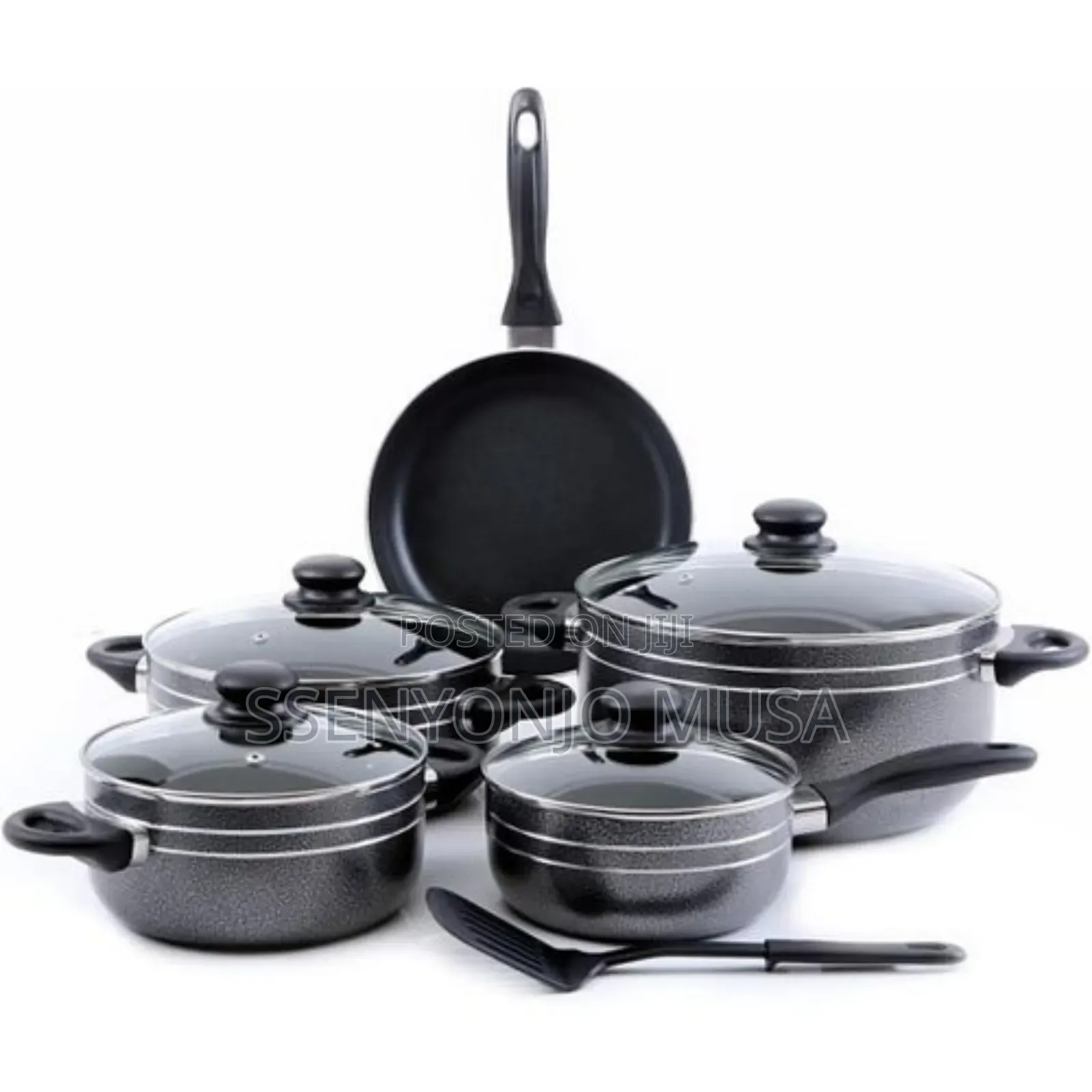 11 Pieces Non-Stick Cookware Set With Frying Pan | Black