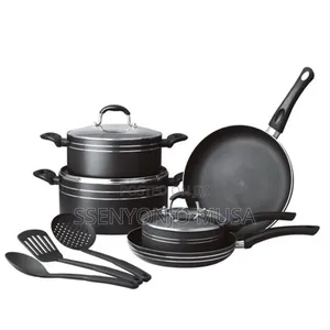 11 Pieces Non-Stick Cookware Set With Frying Pan | Black