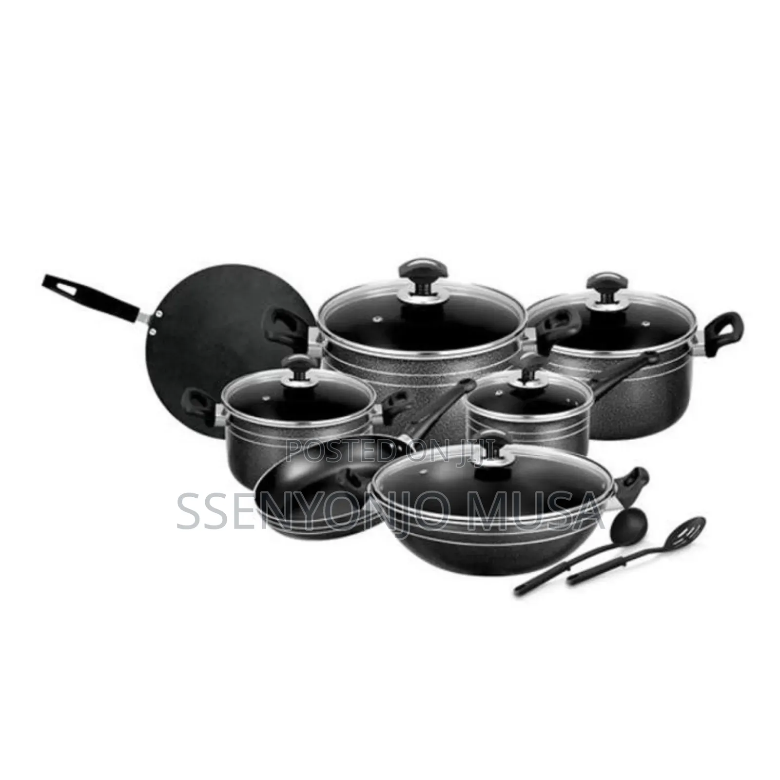 11 Pieces Non-Stick Cookware Set With Frying Pan | Black
