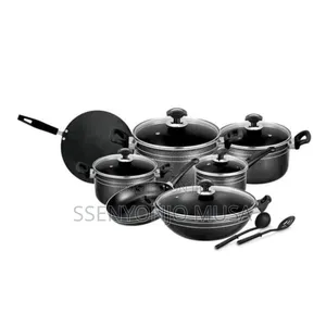 11 Pieces Non-Stick Cookware Set With Frying Pan | Black