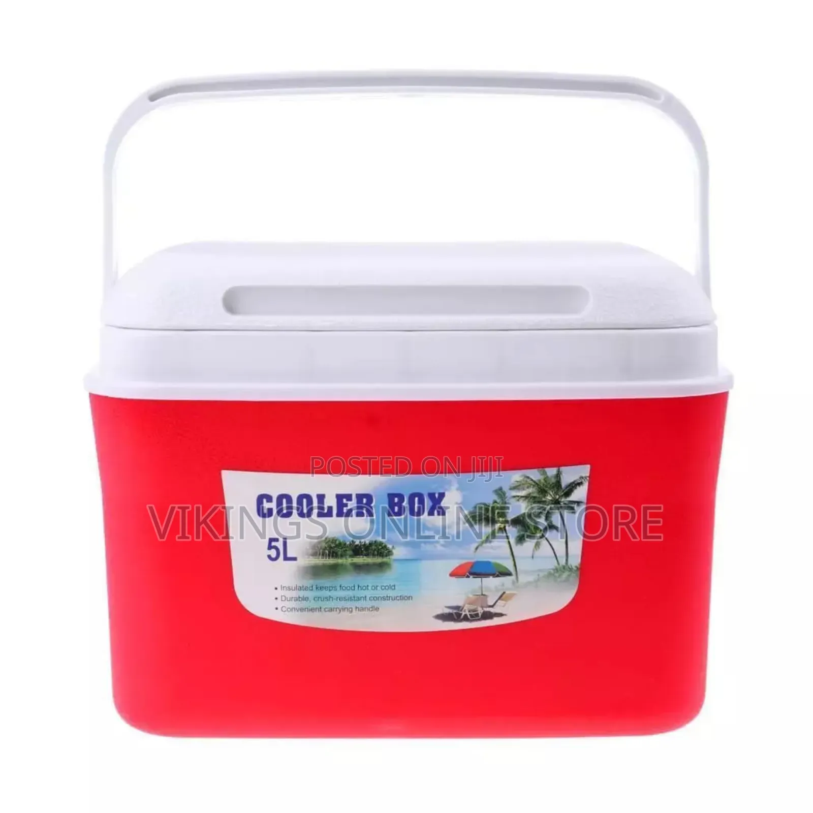 5l Red Ice Cooler Box With Handle