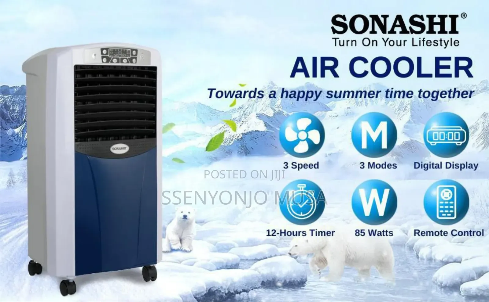 Sonashi Sac-204 Portable Air Cooler | 7l Water Tank | A