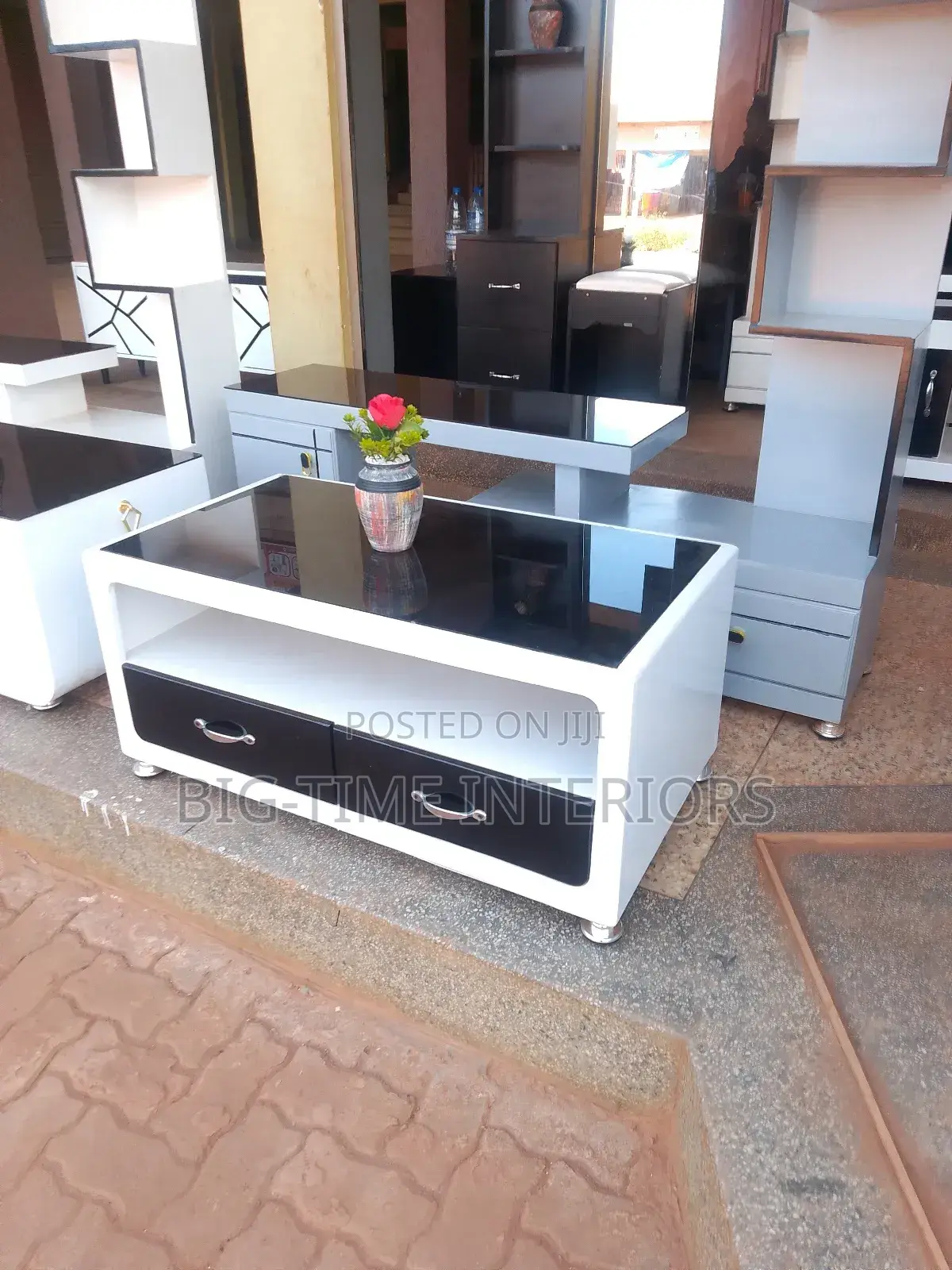 Classic Center Table-Black and White