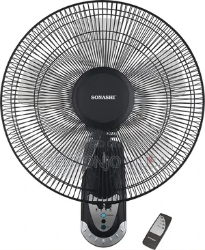 Sonashi 16 Inch Wall Fan With Remote Control/Black/Sf-8007wr