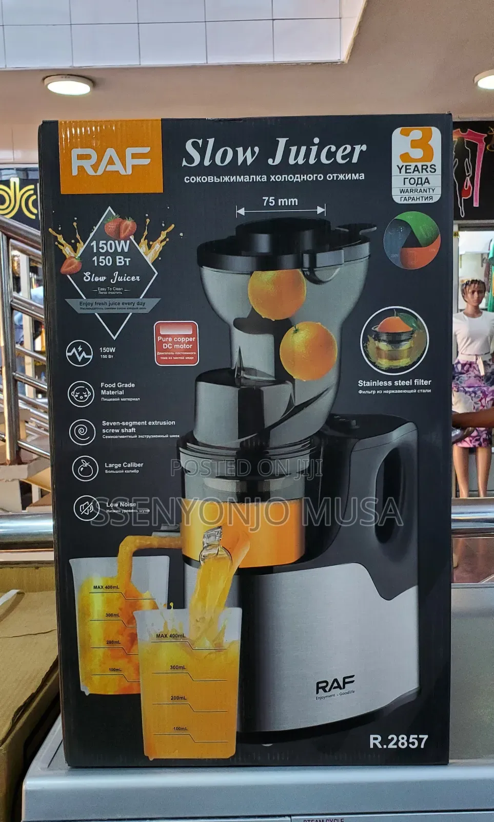 Raf Slow Juicer R.2857 | 150w Cold Press Juicer