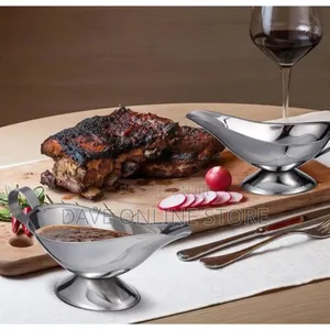 Pack of 2 Stainless Steel Sauce, Gravy Boats - Silver