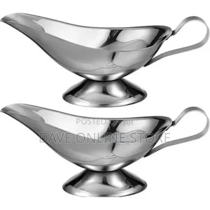 Pack of 2 Stainless Steel Sauce, Gravy Boats - Silver