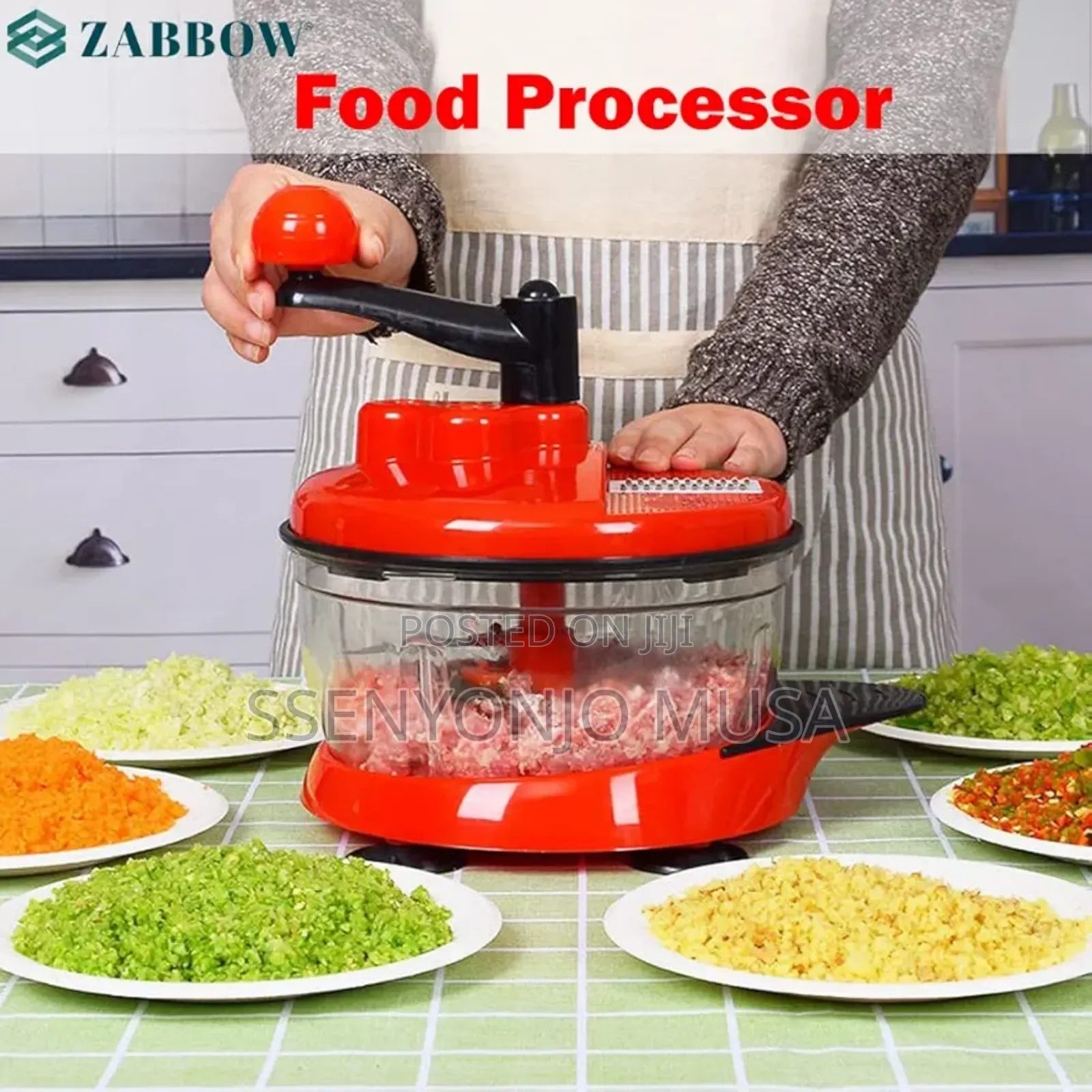Hand Crank Food Processor | Manual Chopper, Blender Mixer