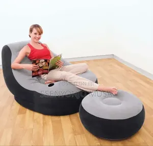 Photo - 2-in-1 Airseat Intex Beanbag With Footrest |Ultimate Comfort