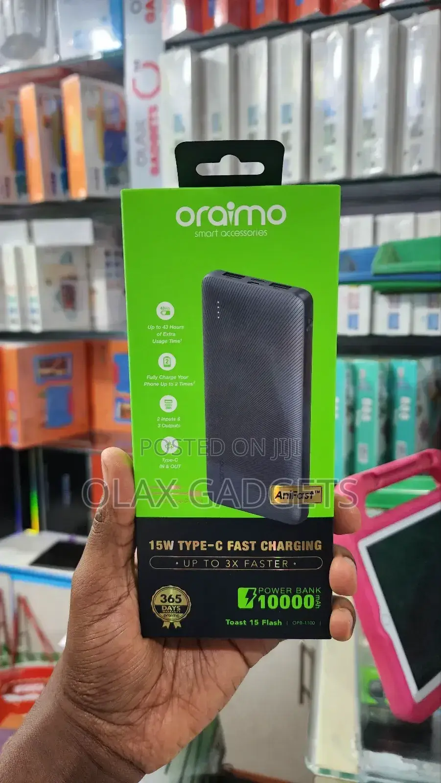 Oraimo 15w 10000mah Powerbank Type-C Output and Usb Output