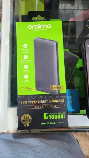 Oraimo 15w 10000mah Powerbank Type-C Output and Usb Output