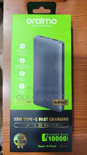 Oraimo 15w 10000mah Powerbank Type-C Output and Usb Output