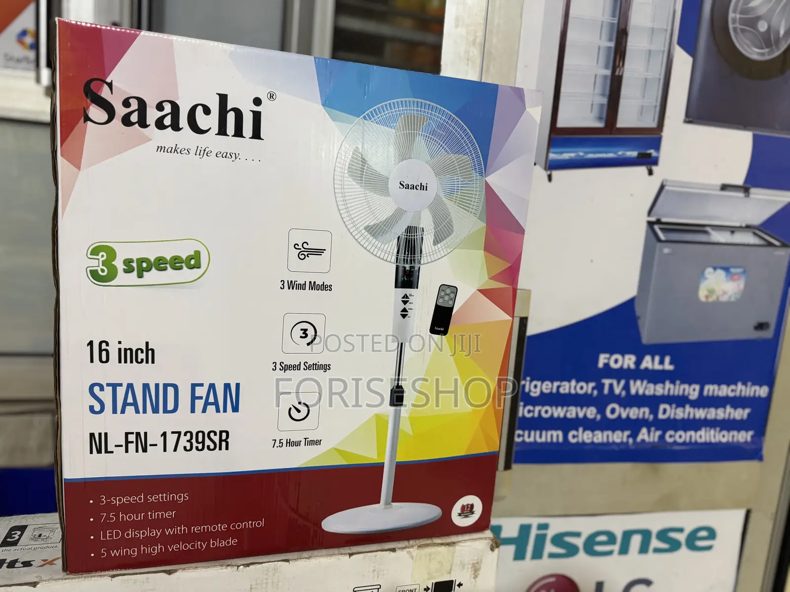Saachi Stand Fan With Remote 16inch