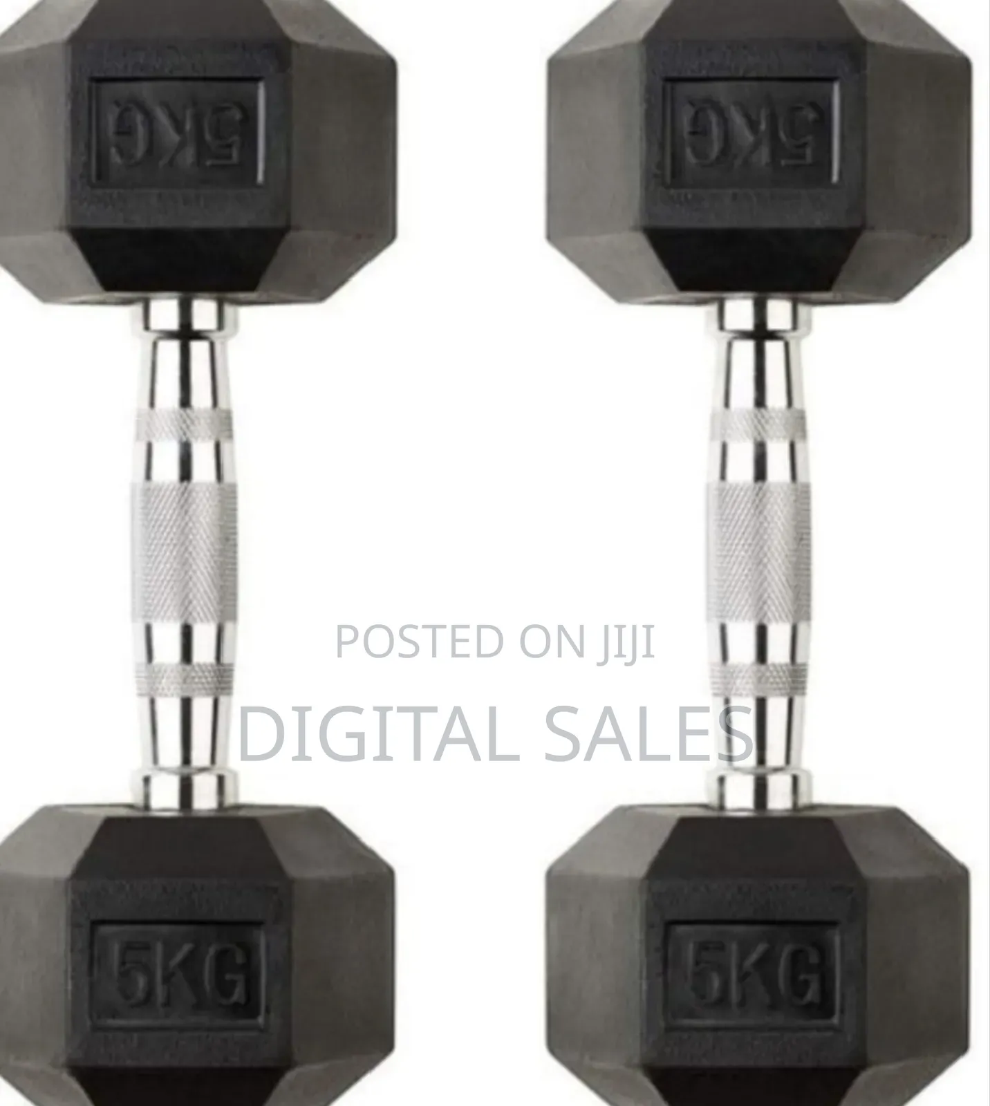 Hex Black Dumbbells - 5kg