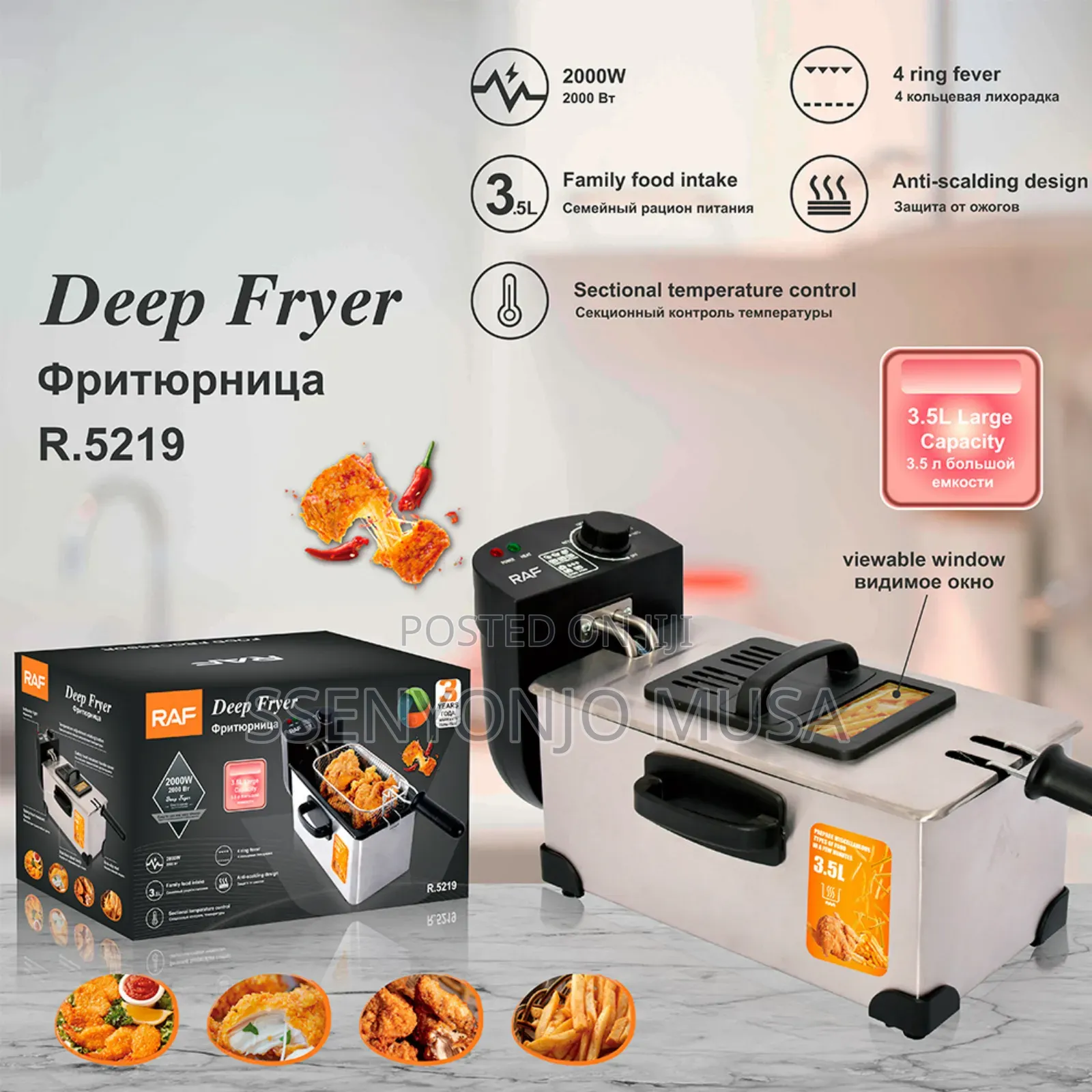 Raf 3.5l Single Electric Deep Fryer | Stainless Steel