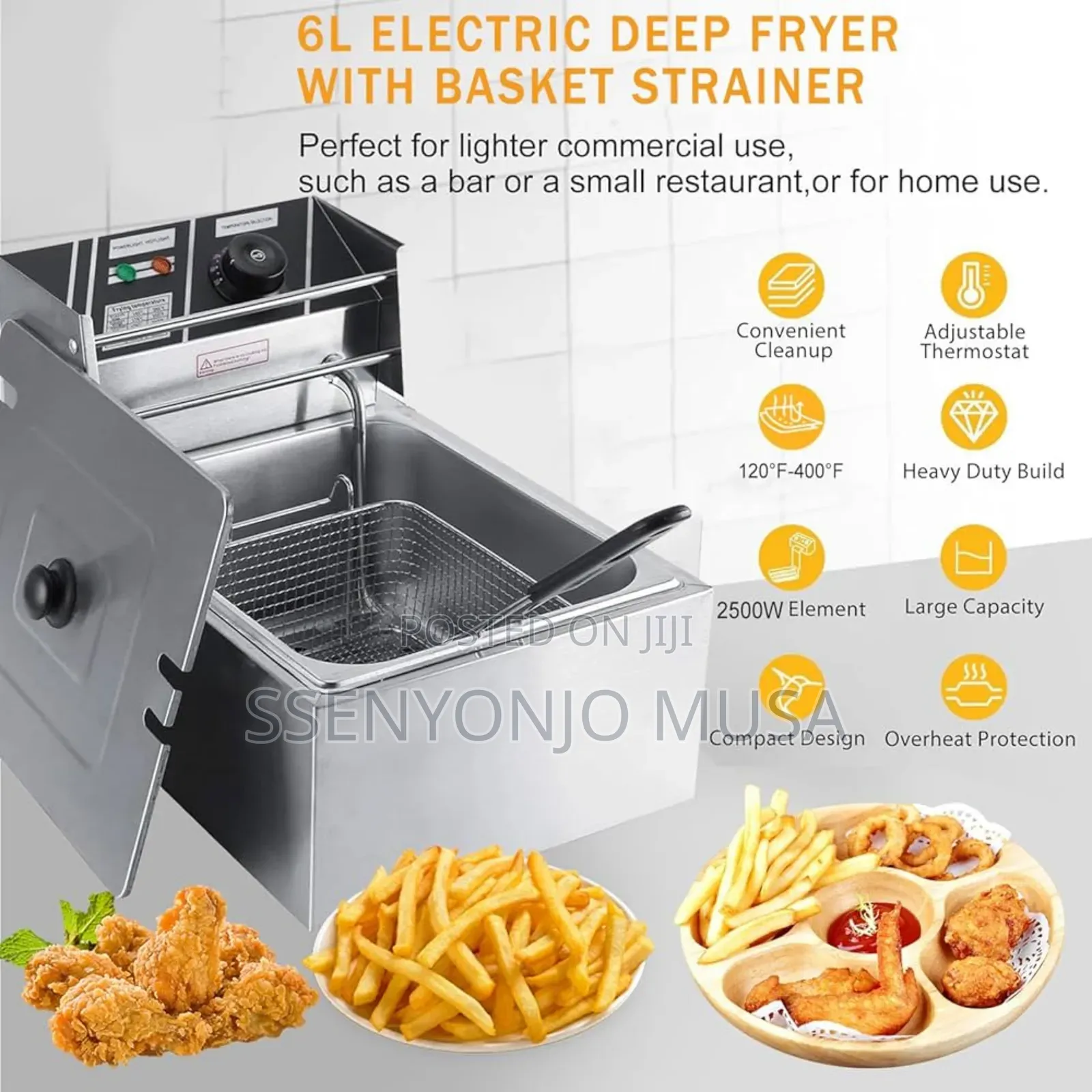 Adh 6l Single Electric Deep Fryer | Stainless Steel