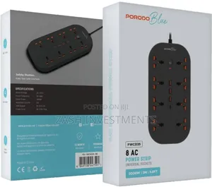 Photo - PORODO Blue 8 AC Power Strip Universal Socket
