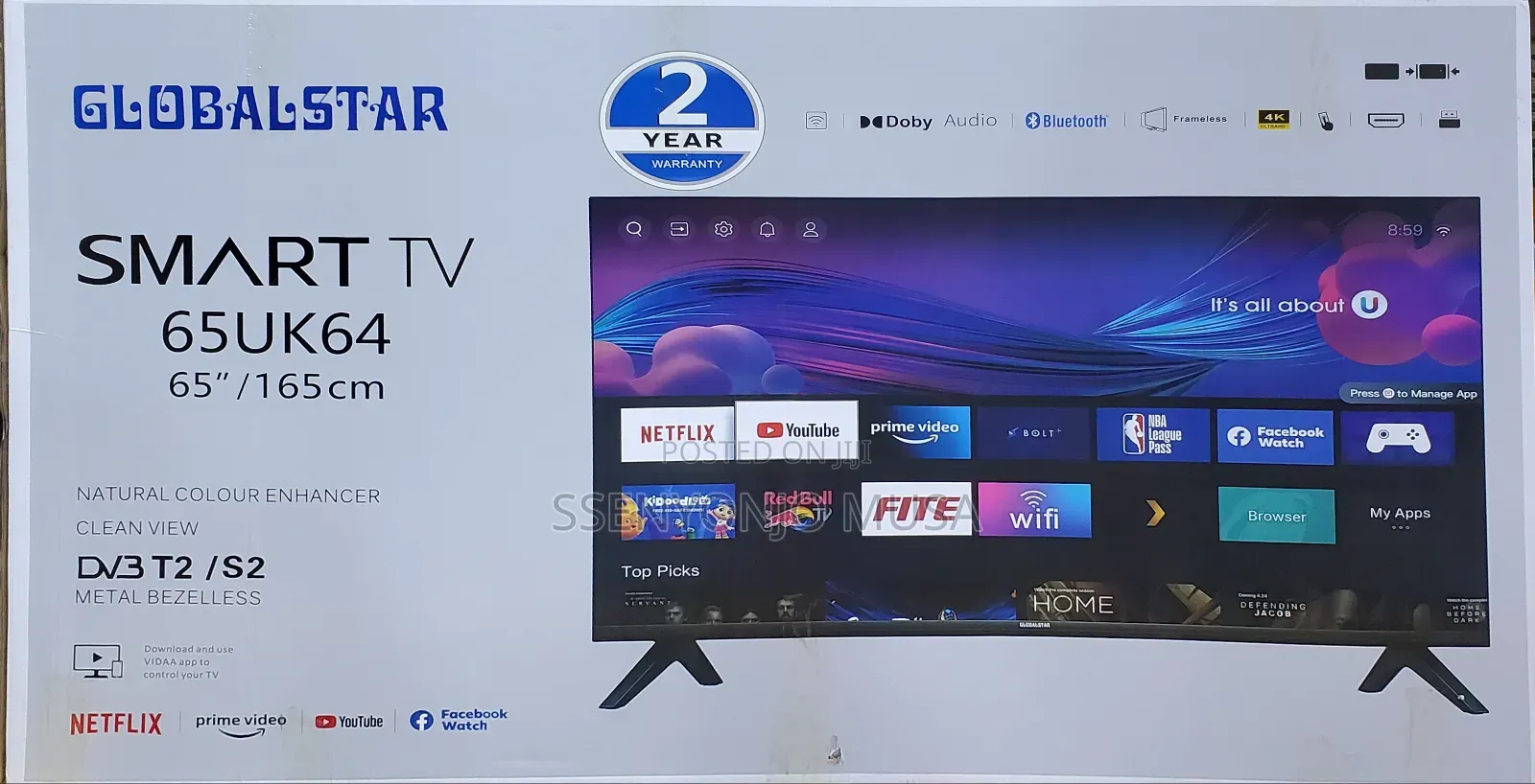Global Star 65-Inch Uhd Android Smart Tv With Built-in Wi-Fi