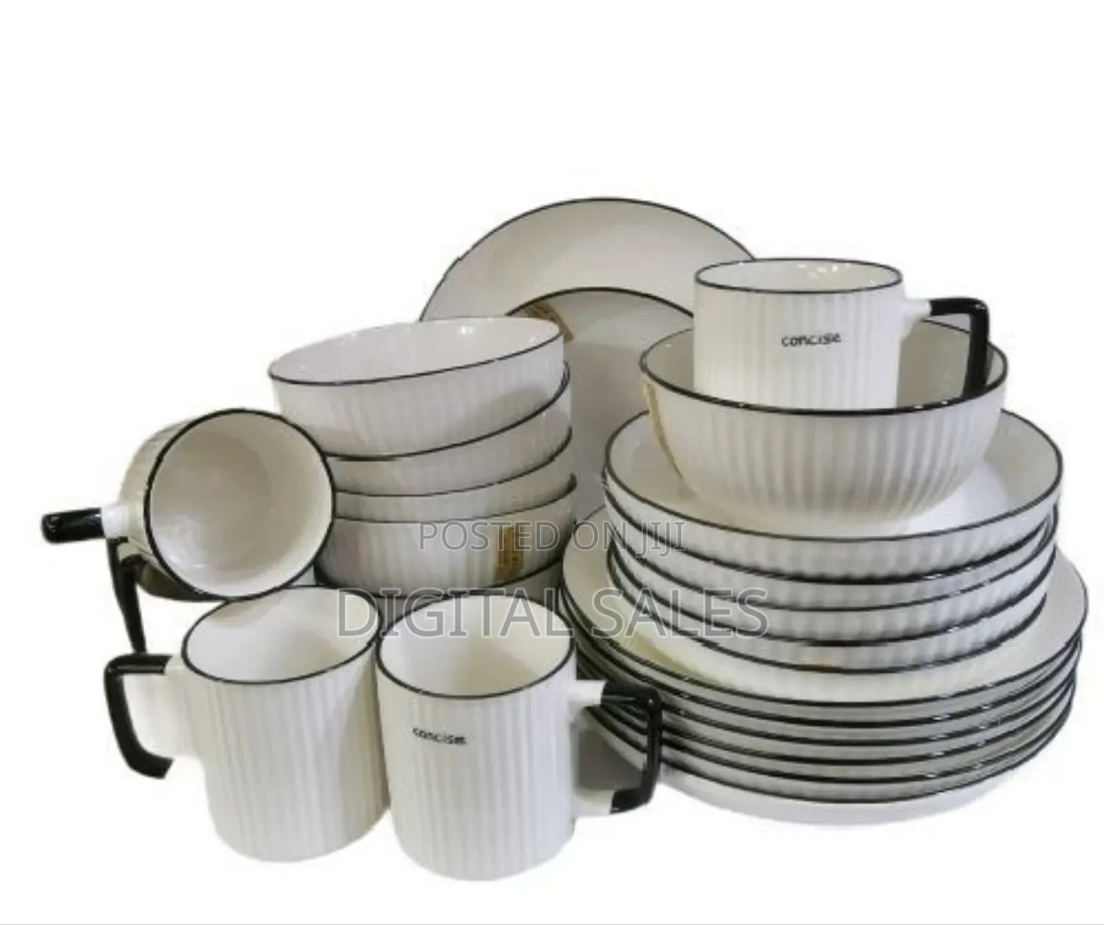 24pcs of Black Line Design Plates