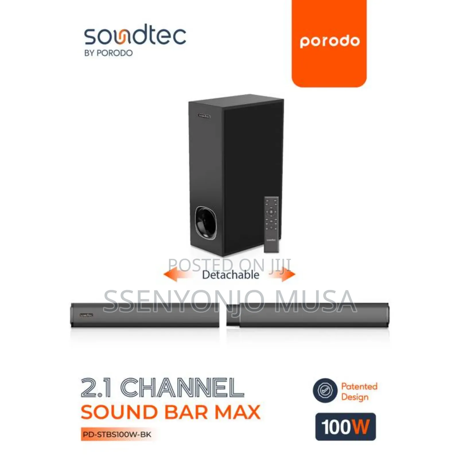 Porodo Soundtec 2.1CH Bluetooth Soundbar | 100W Powerful-
