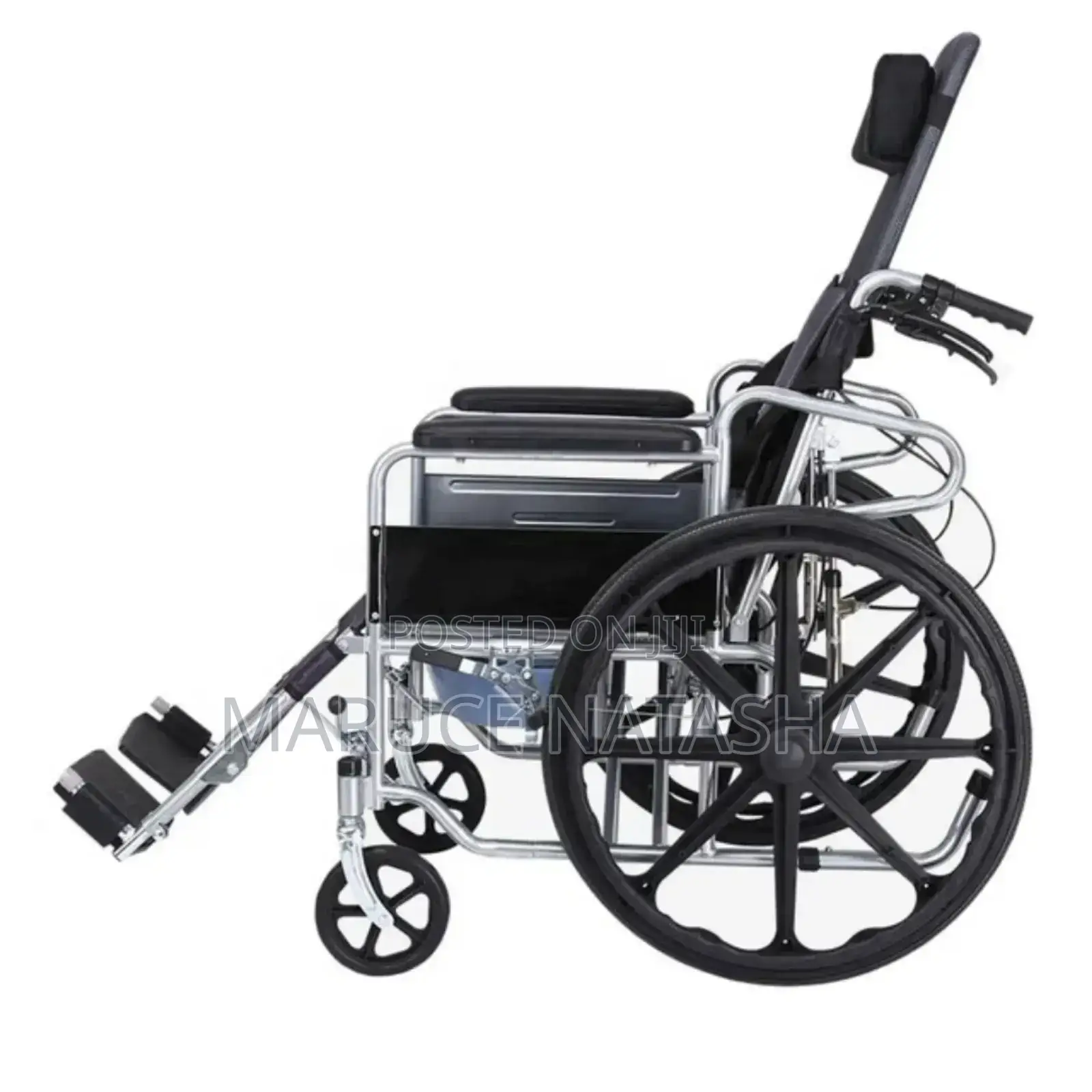 Stainless Steel Reclining Wheelchair With a Poty