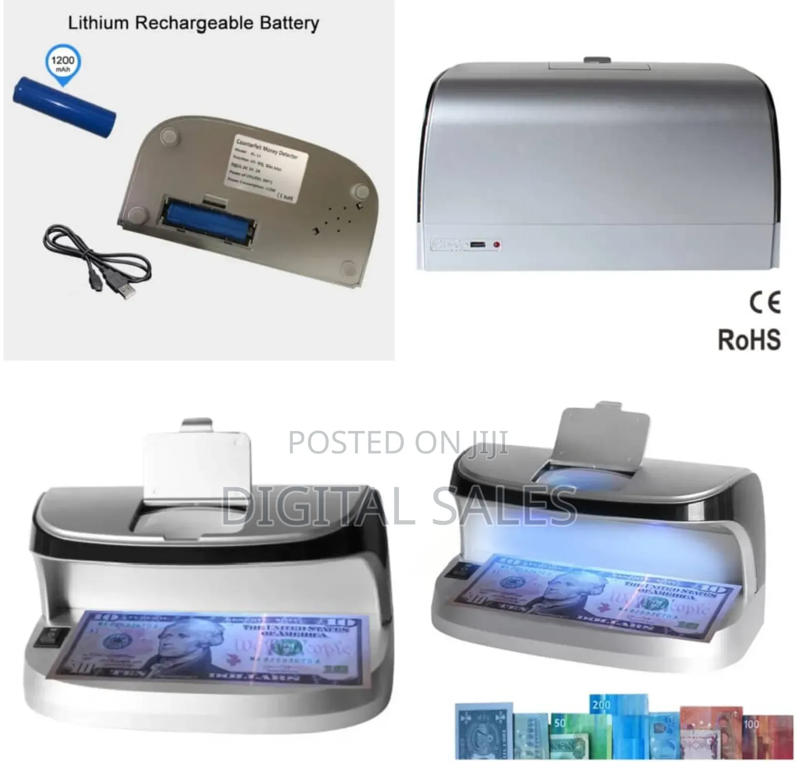 Multifunction Banknote Detector With Uv/Mg/Wm Detector