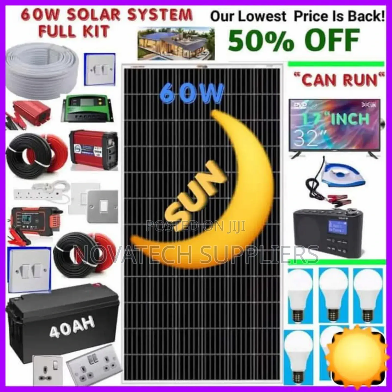 60W Solar System Full Kit / Kamu Solar