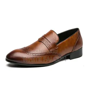 Men’S Gentle Classic Shoes With Rubber Sole-Brown