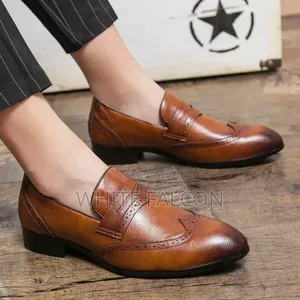 Men’S Gentle Classic Shoes With Rubber Sole-Brown
