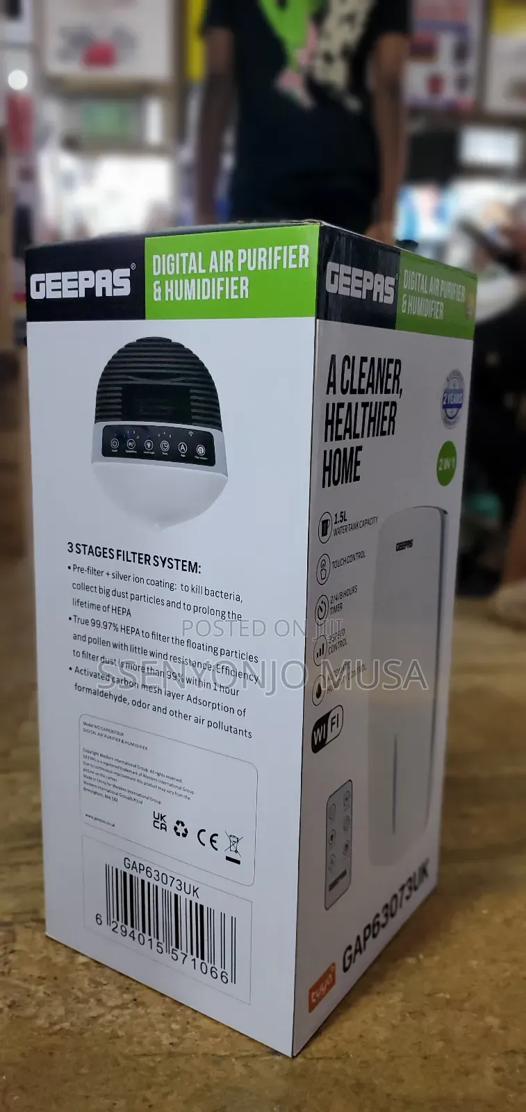 Geepas Smart Air Purifier Humidifier - Breathe Easily.