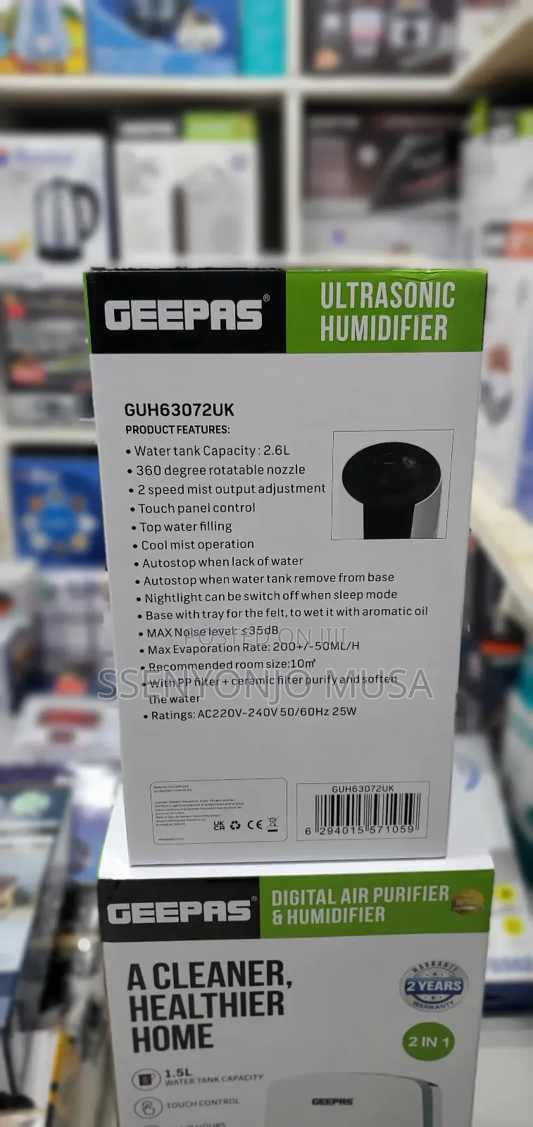 Geepas Humidifier 2.6l Ghu63072 Cool Mist For Large Rooms