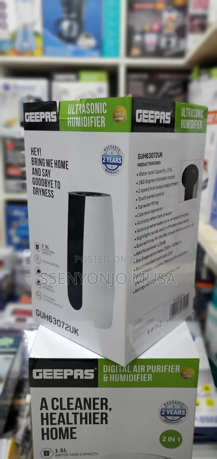 Geepas Humidifier Breathe Easy 2.6l Cool Mist Humidifier for Home Baby