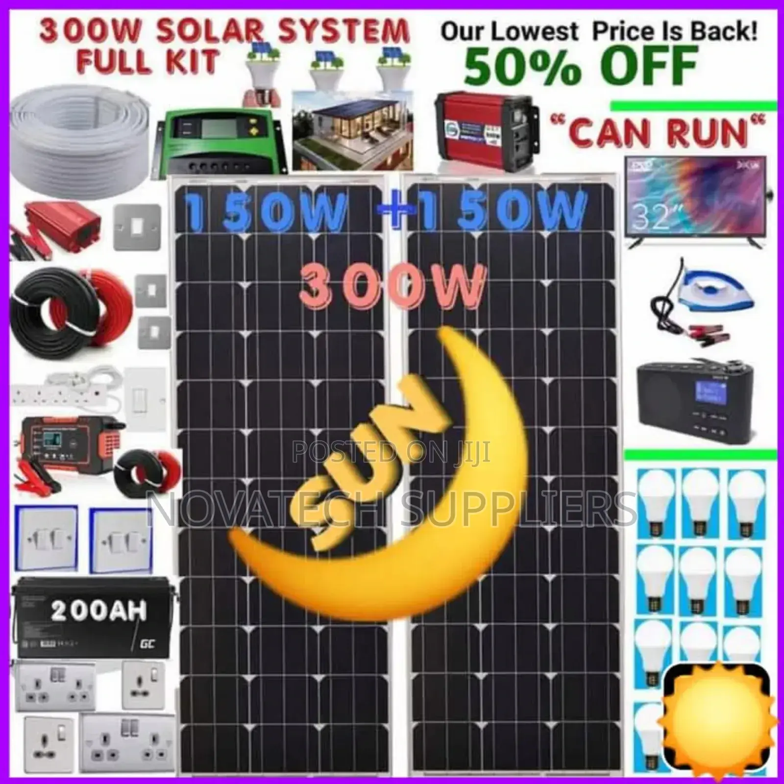 300W Solar Power System Full Kit/ Mema Solar
