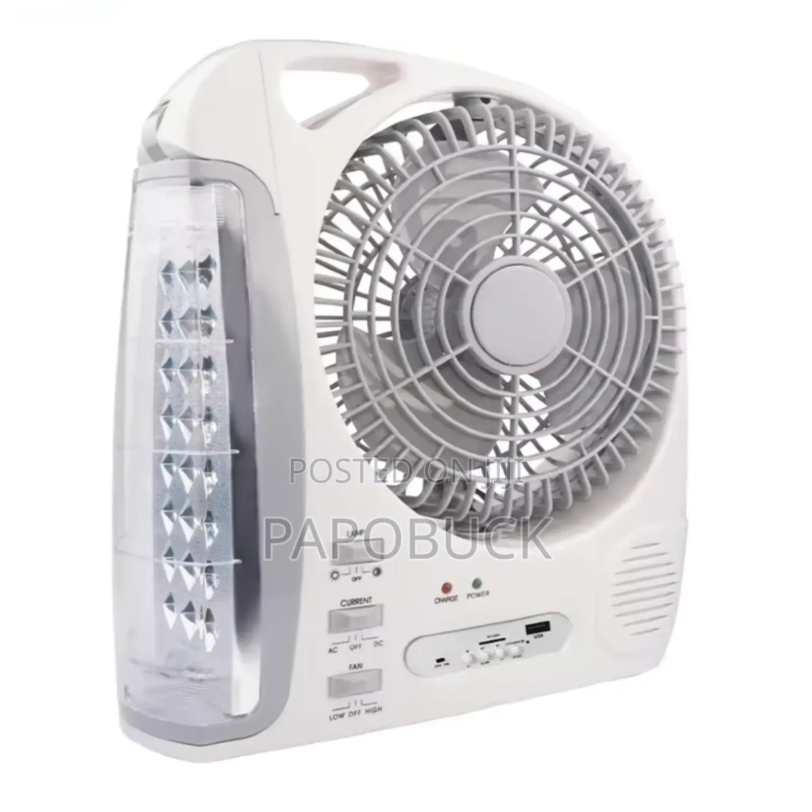 Electro Master 6 in 1 Rechargeable Light Fan Radio