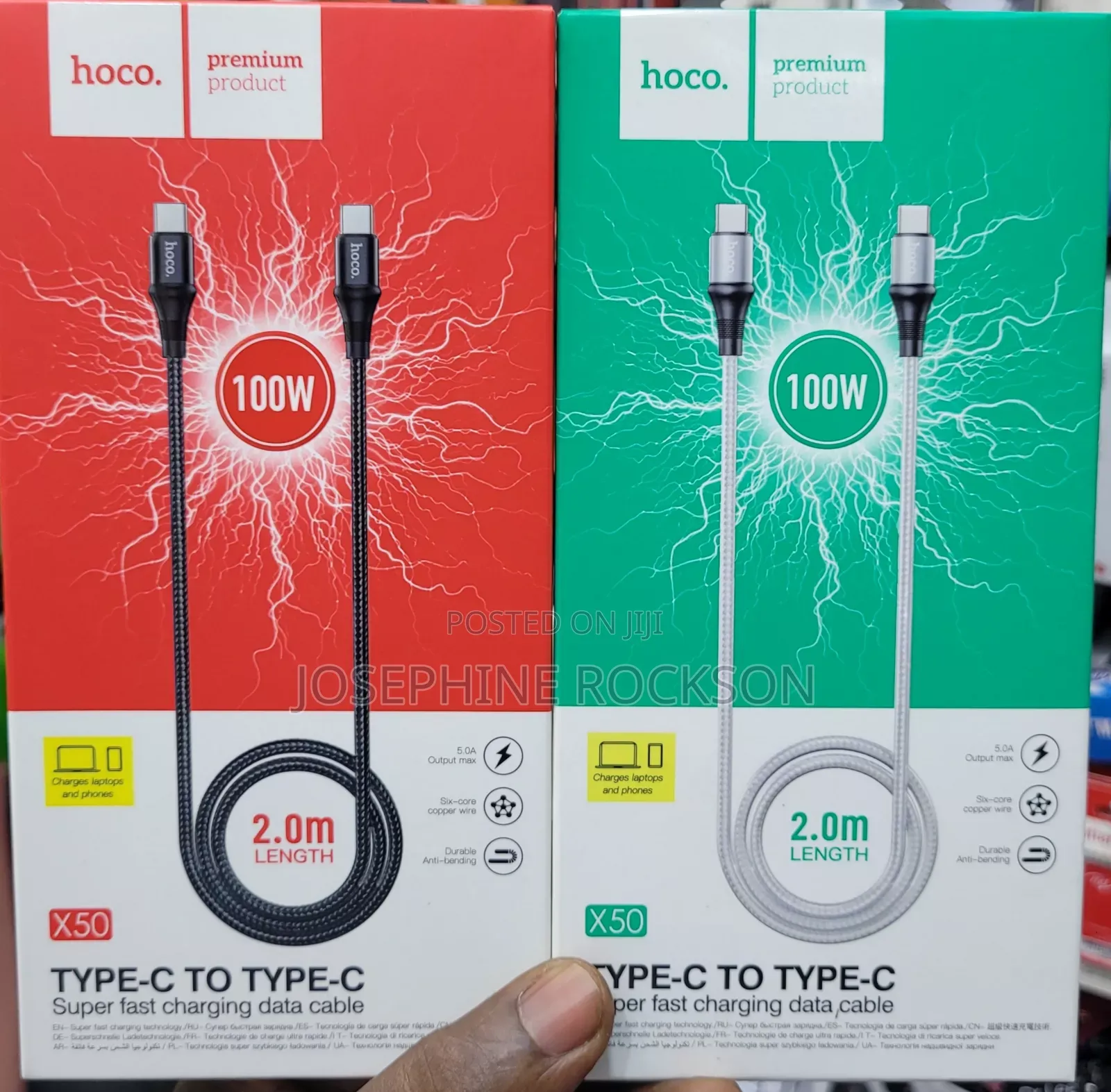 HOCO 2M Type C to Type C Data Cable