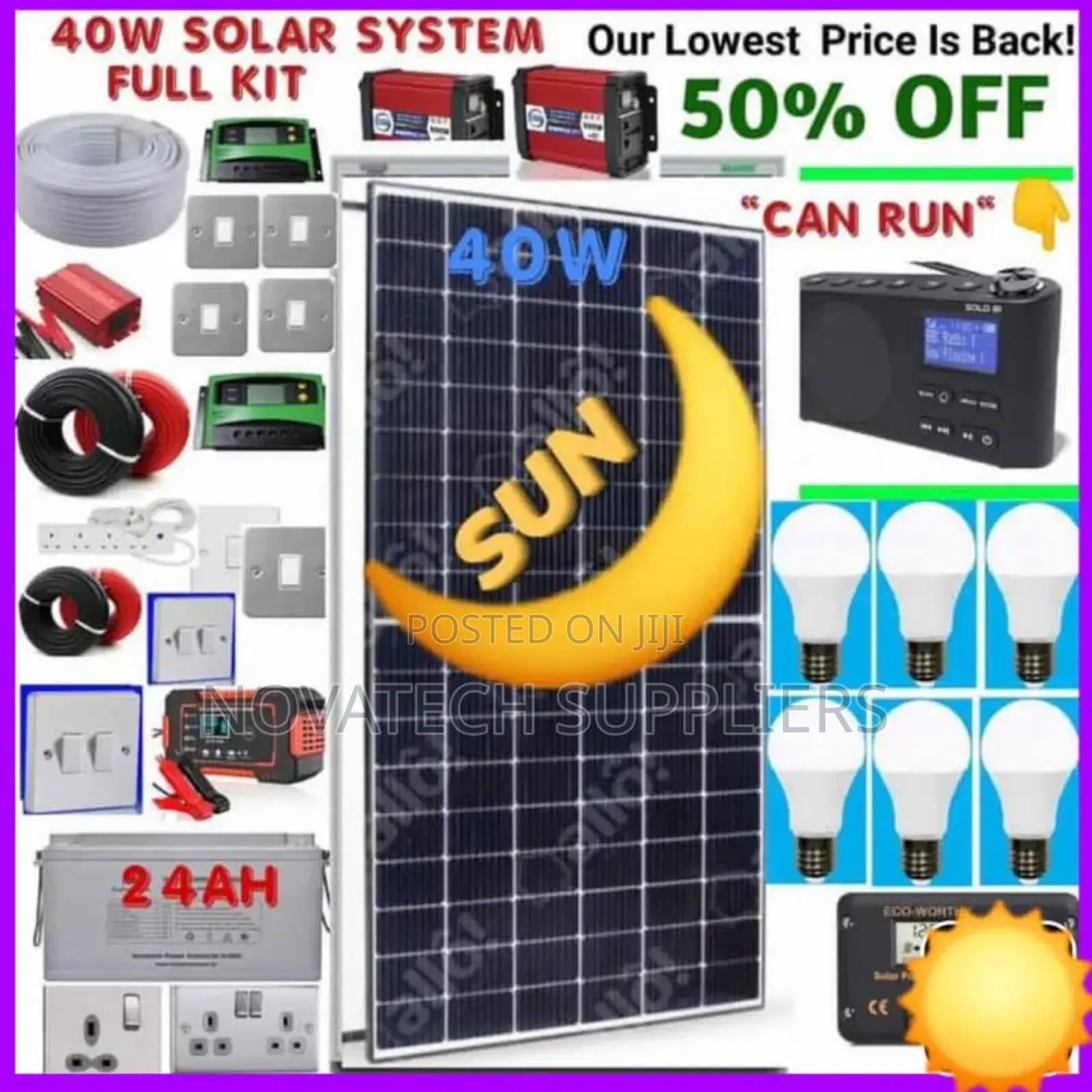40W Solar Power System Full Package / Hema Solar