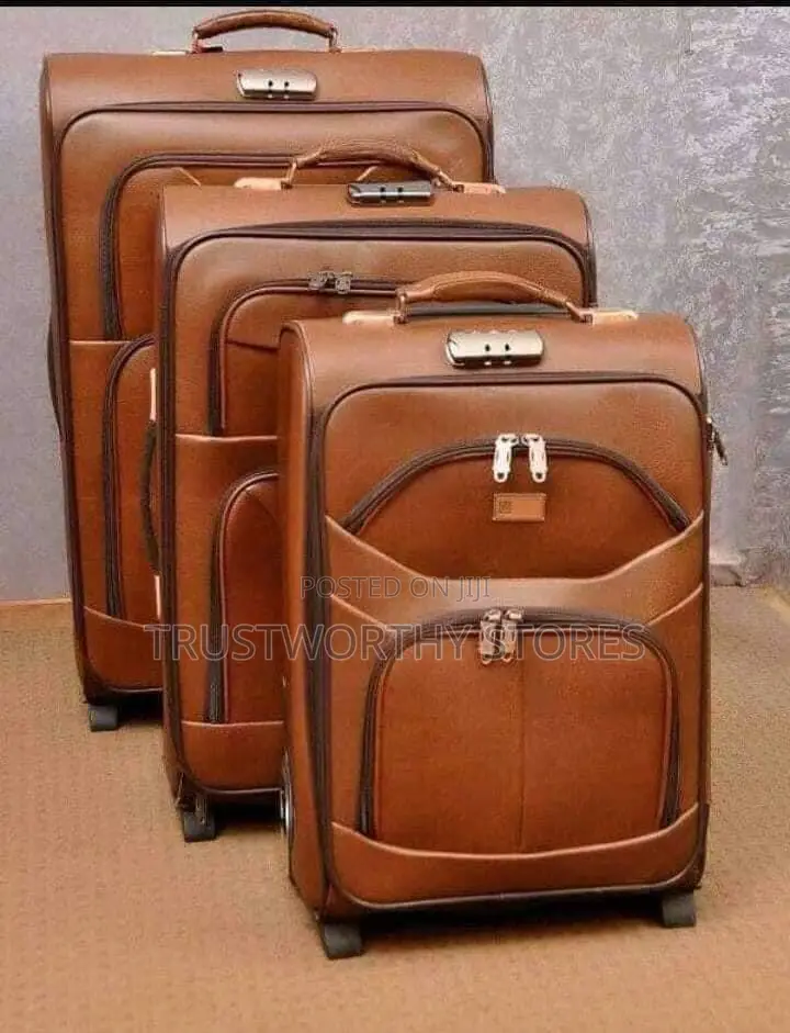 Travel Leather Bags Set