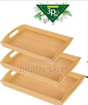 3pcs Durable Bamboo Serving Tray Set