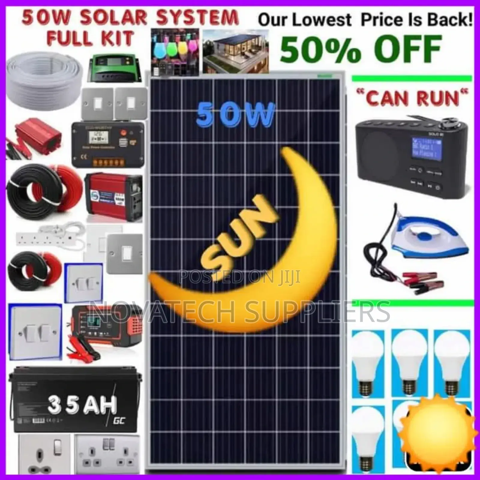 50W Solar Energy System Full Kit/ Patu Solar